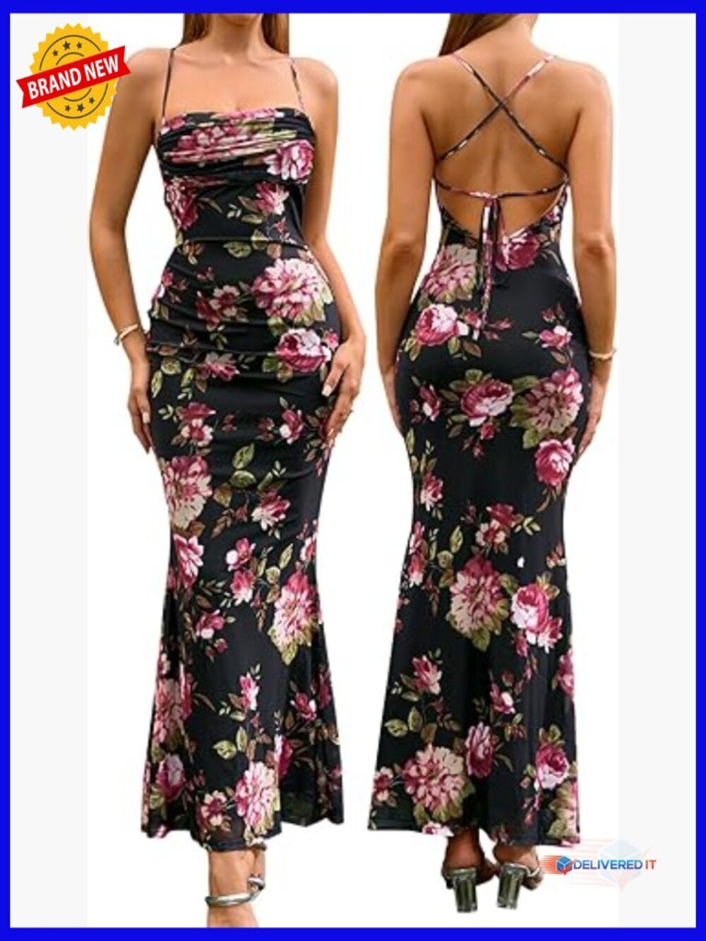 Mesh Ruched Bodycon Maxi Dress Formal Wedding Guest Square Neck